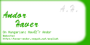 andor haver business card